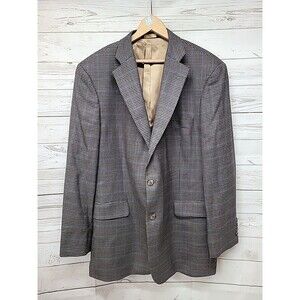 Brooks Brothers 346‎ Sport Coat Mens Glenn Plaid Check Wool 44R Lined 2 Button